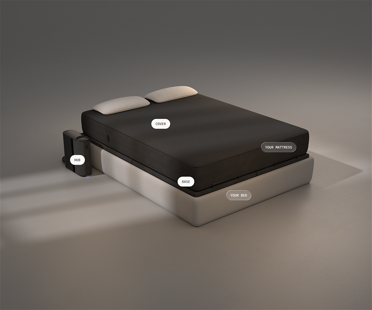 Eight Sleep Pod 5 system installed on a bed
