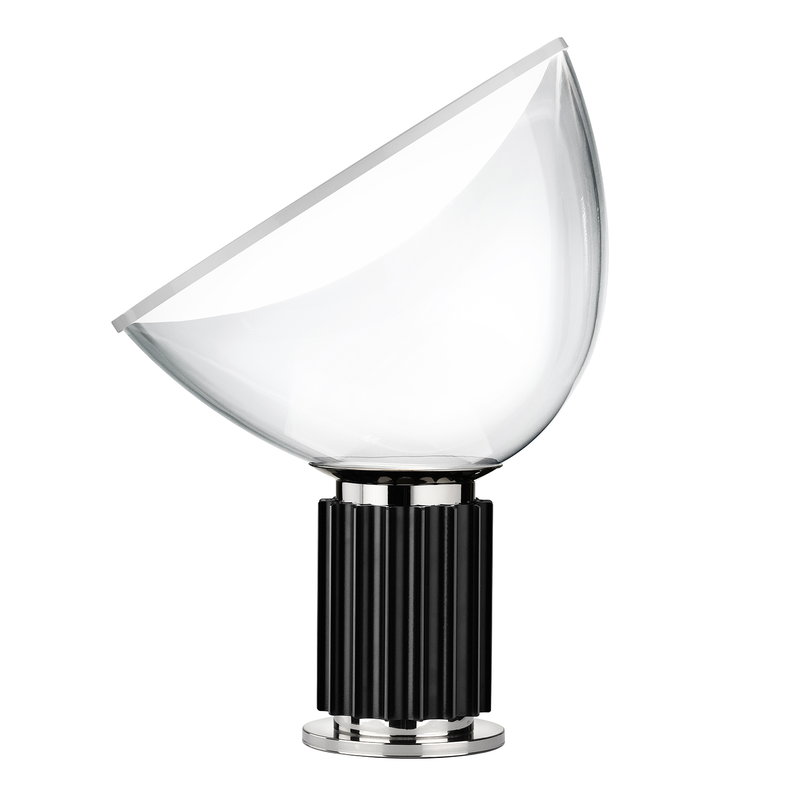 Flos Taccia table lamp in black with transparent glass diffuser