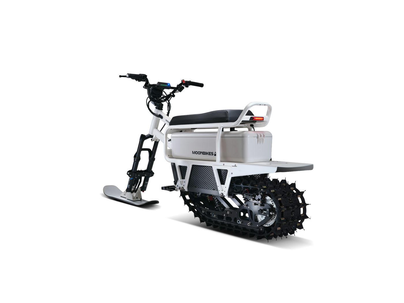 White Moonbike electric snowbike