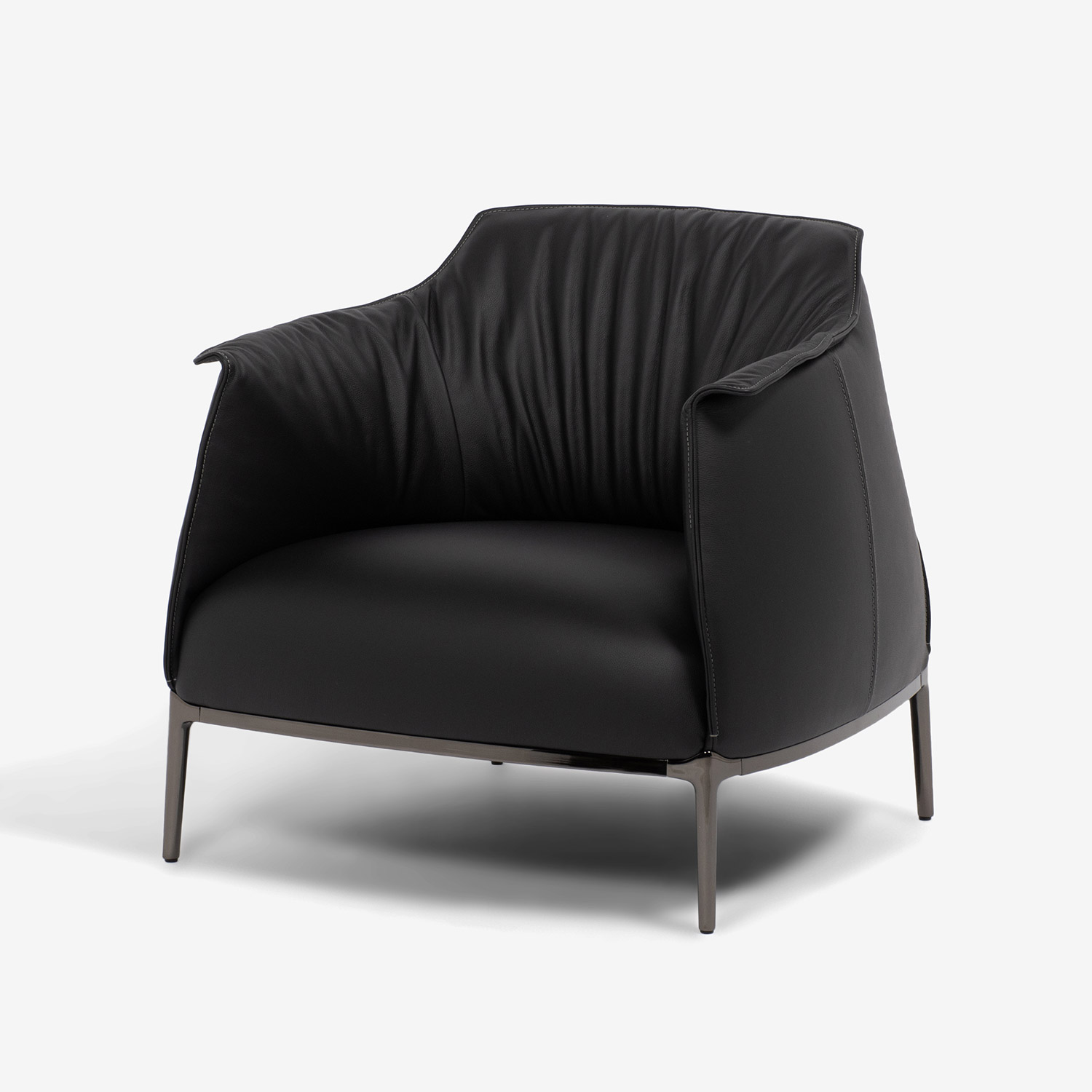Black leather Poltrona Frau Archibald armchair