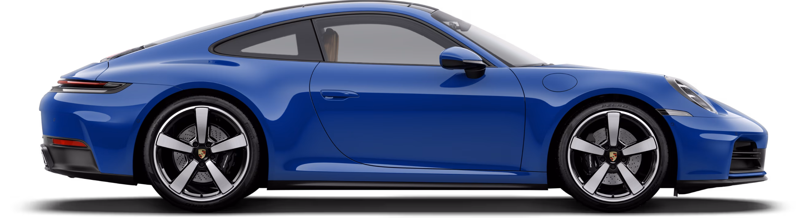 Blue Porsche 911 Carrera side profile