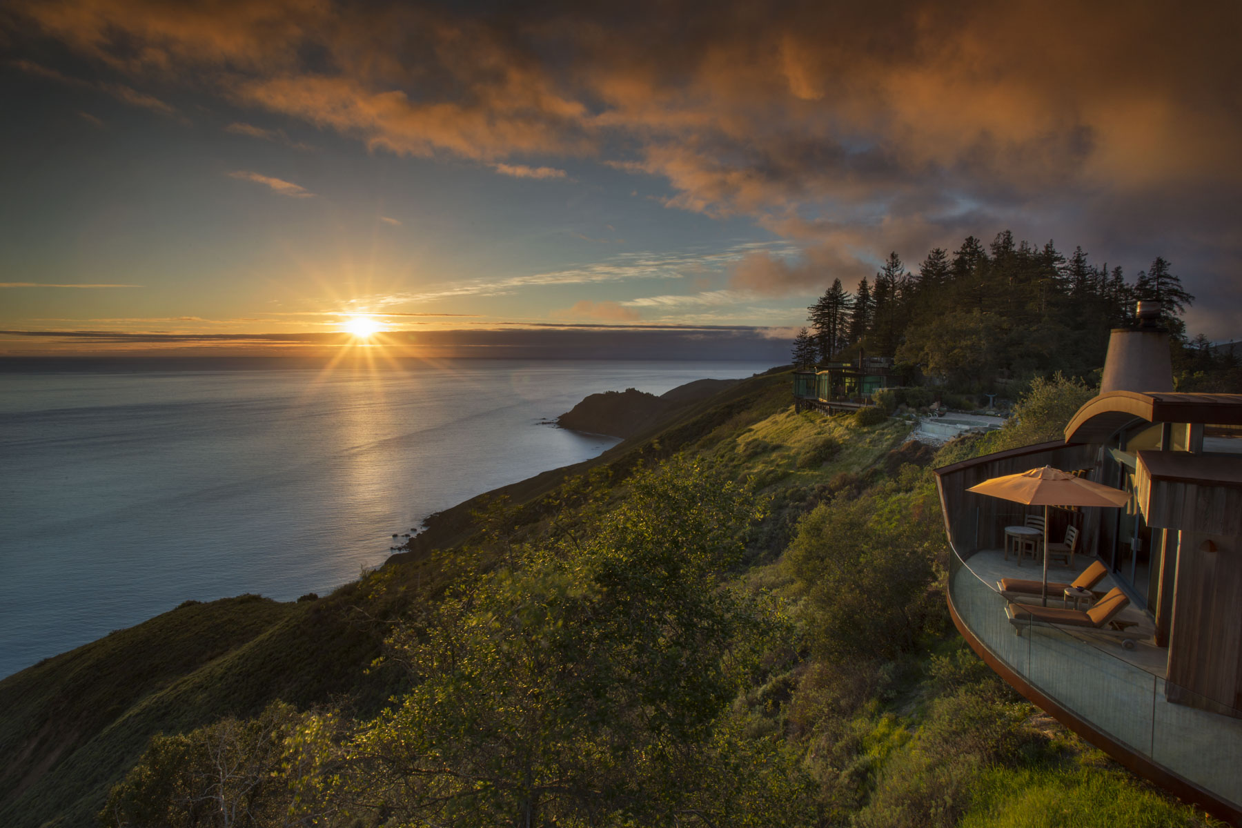 Post Ranch Inn architecture on the Big Sur coast