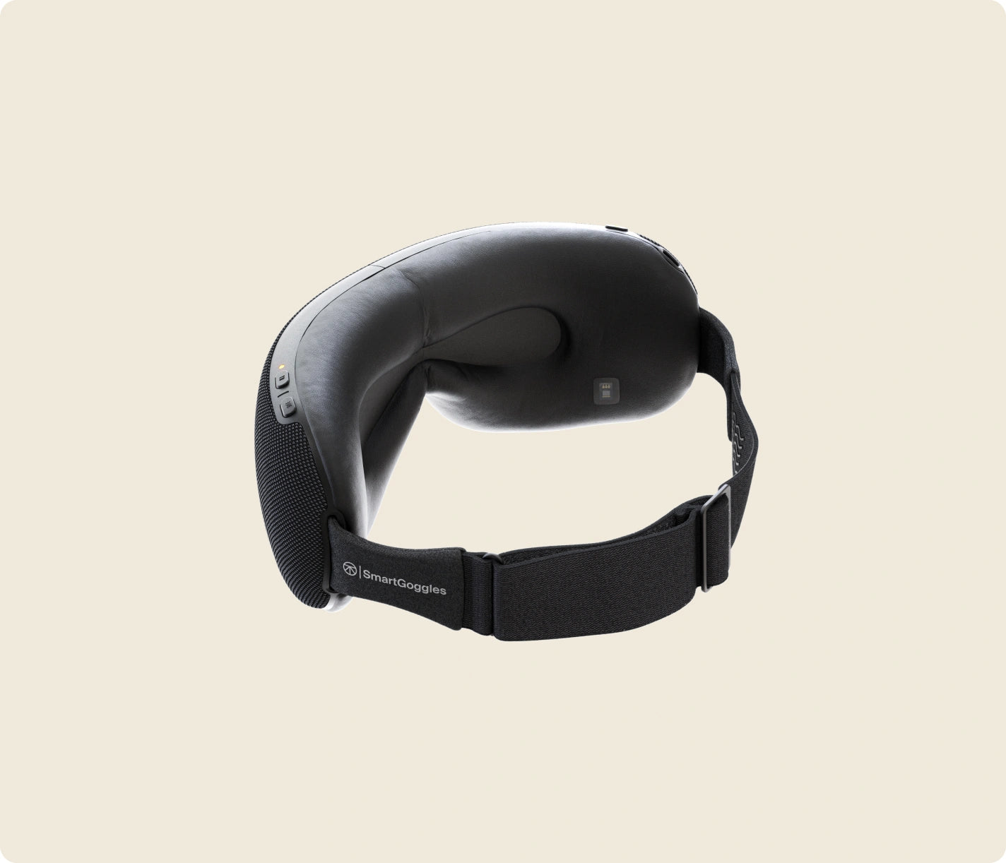 Therabody SmartGoggles 2nd Gen showing the eye cushions, sensor and adjustable strap