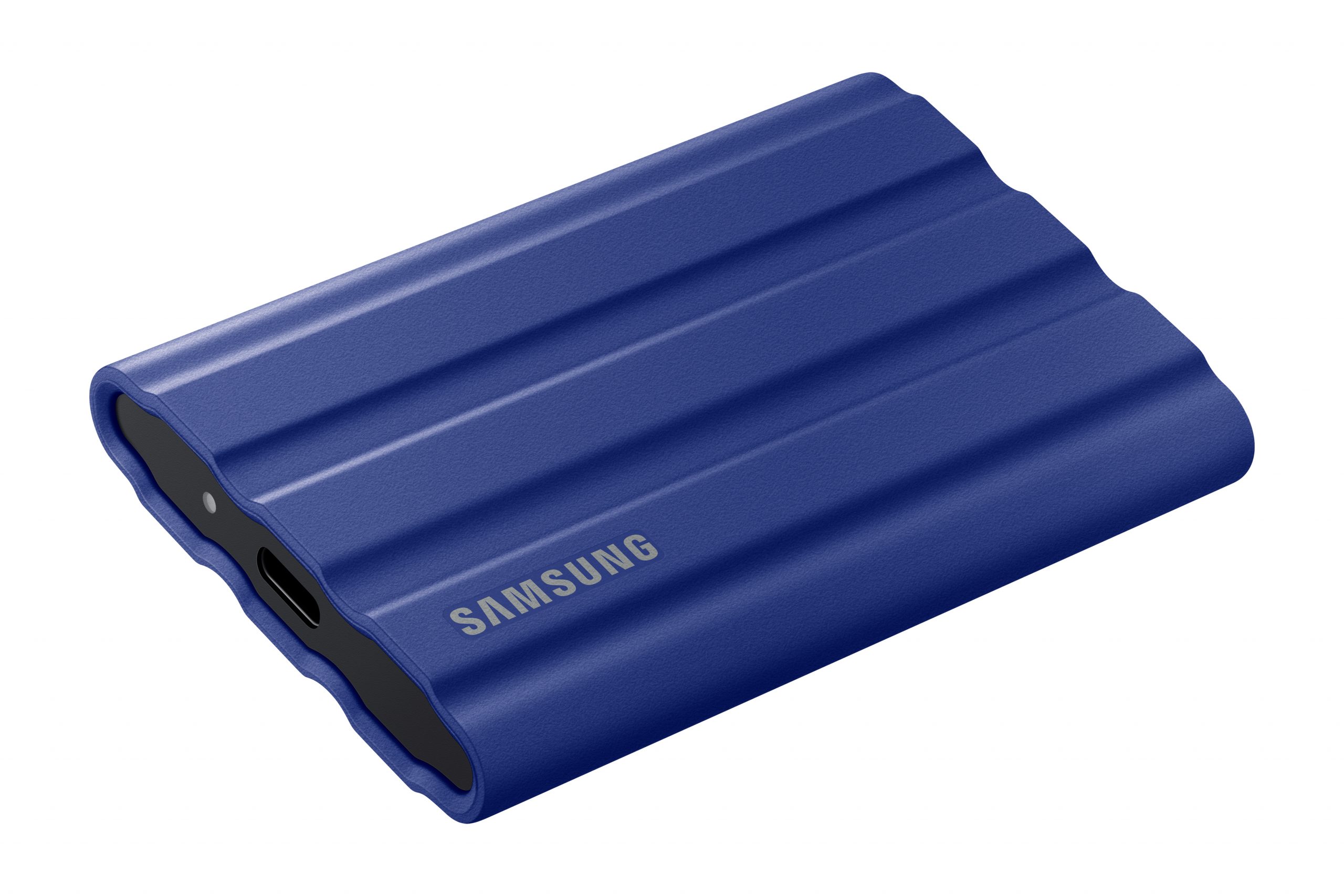 Samsung T7 Shield portable SSD in blue